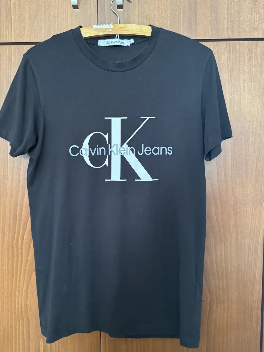New Calvin Klein Black Cotton T-Shirt, Size M, Short Sleeve, Casual