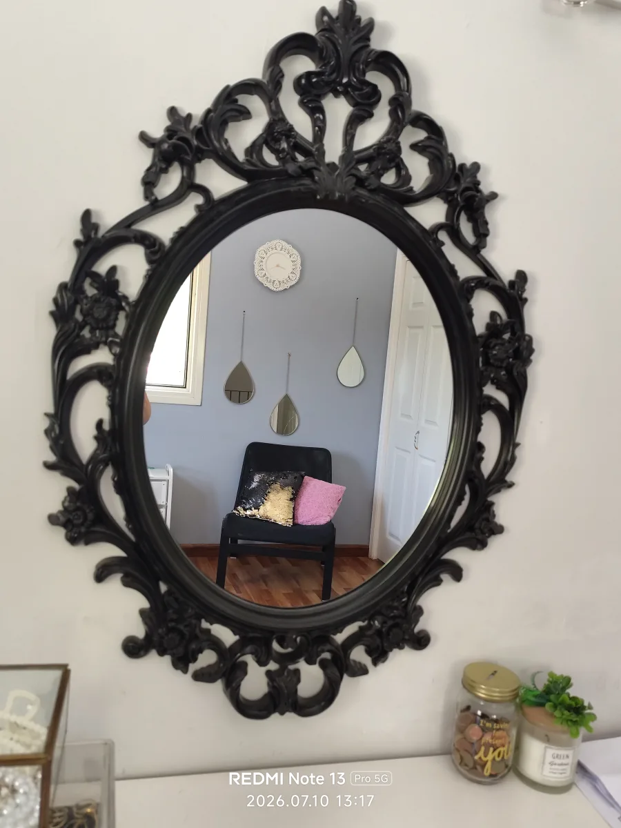 IKEA mirror with black carved frame